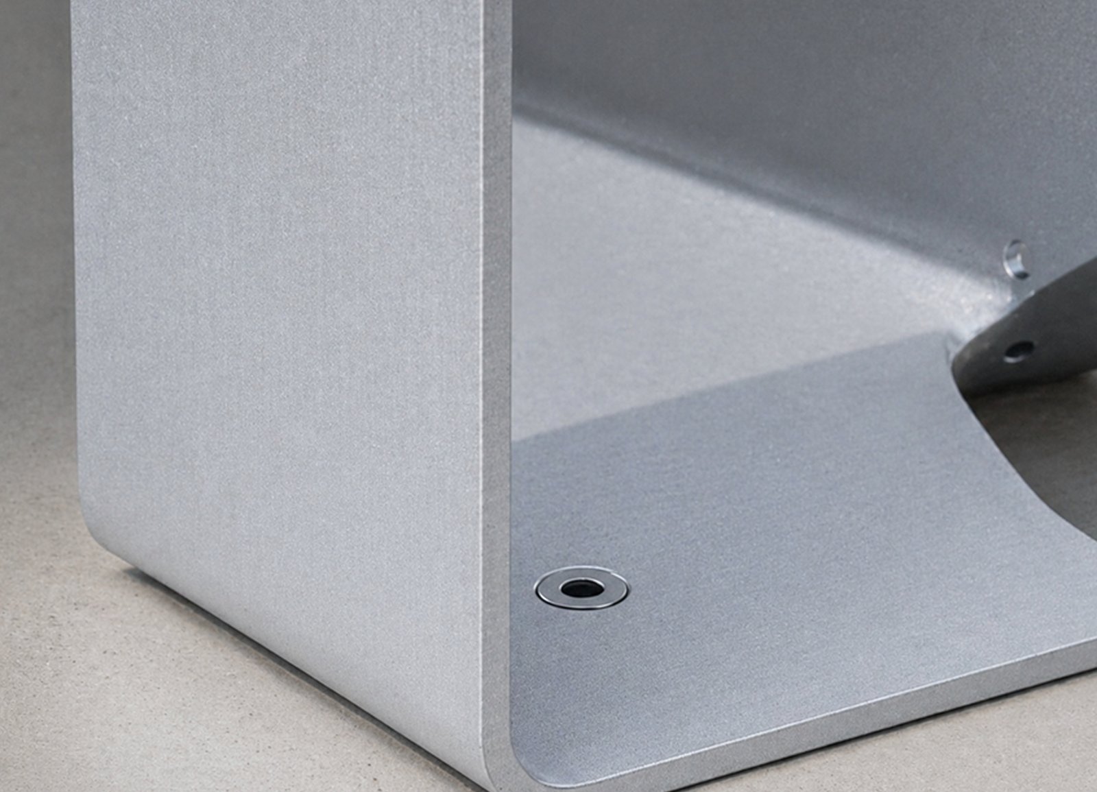 Zinc-coated steel frame detail